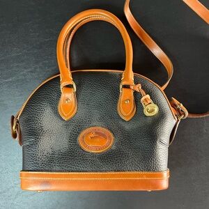 Dooney & Bourke Black and Brown Leather Satchel